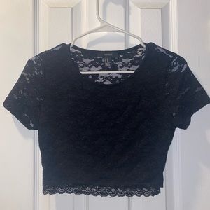 S/S lace crop top